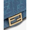 Baguette® handbag in raffia with all-over FF embroidery