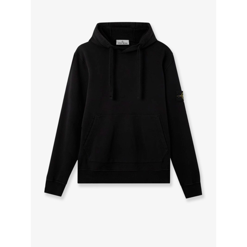 Cotton sweatshirt with side logo patch