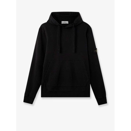 Cotton sweatshirt with side logo patch