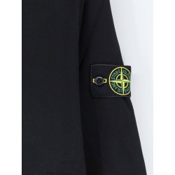 Cotton sweatshirt with side logo patch