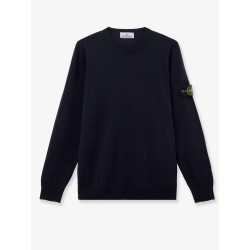 Wool sweater with side logo patch