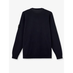 Wool sweater with side logo patch