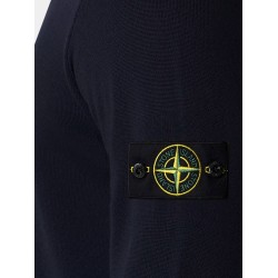 Wool sweater with side logo patch