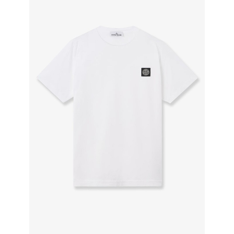 Cotton T-shirt with front logo patch