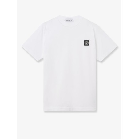 Cotton T-shirt with front logo patch