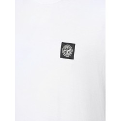 Cotton T-shirt with front logo patch