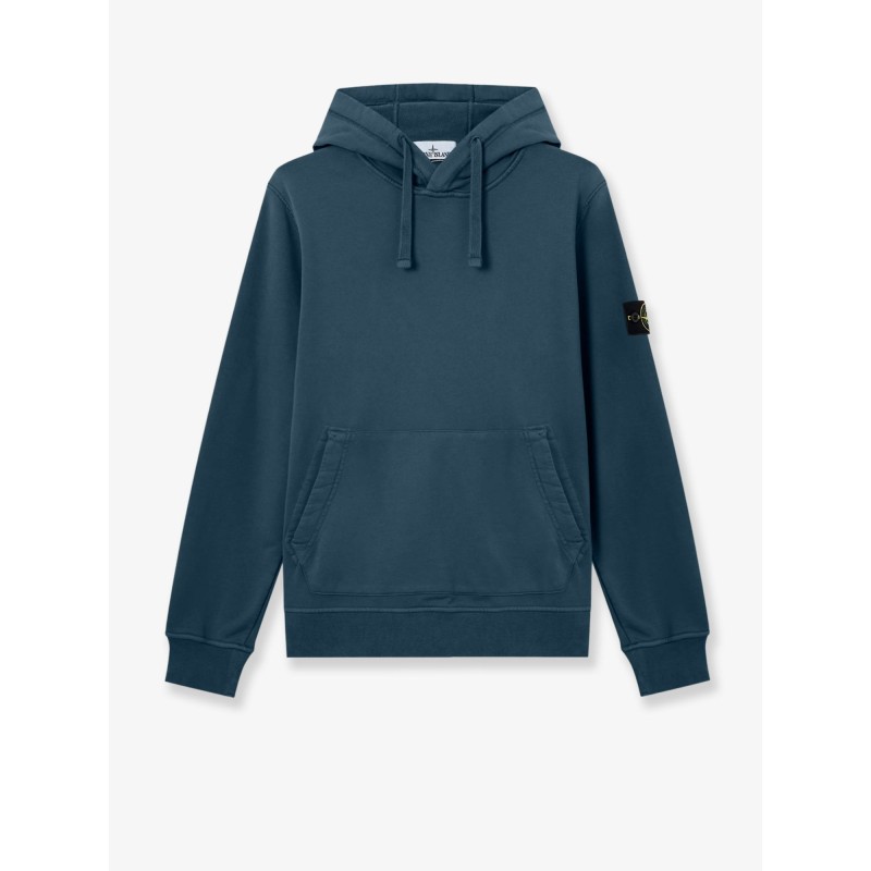 Cotton sweatshirt with side logo patch