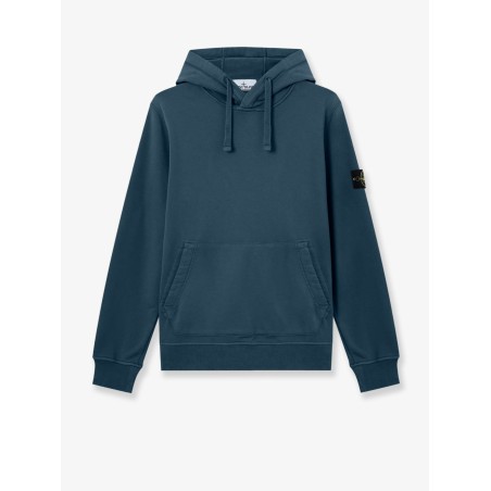 Cotton sweatshirt with side logo patch