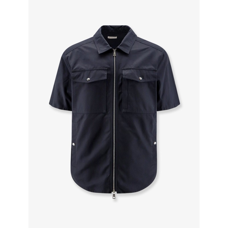 Cotton blend shirt with zip
