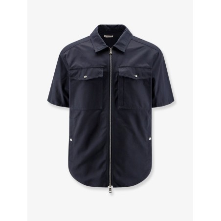 Cotton blend shirt with zip