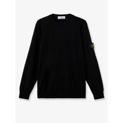 Wool sweater with side logo patch
