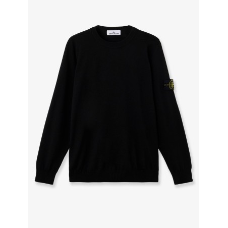 Wool sweater with side logo patch