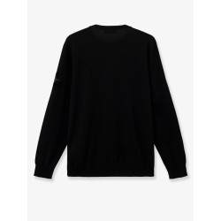 Wool sweater with side logo patch