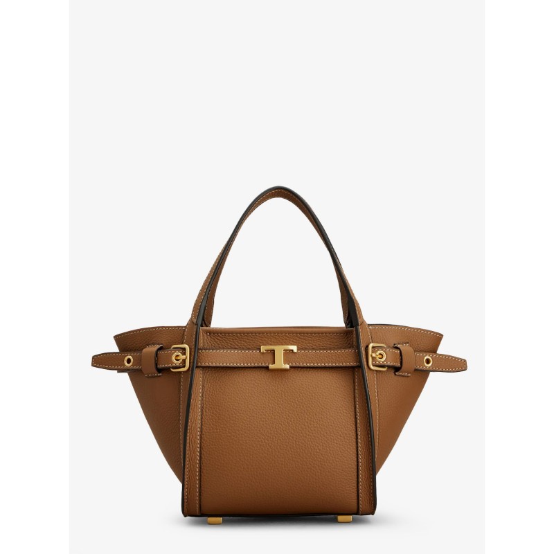 T Signature Leather Tote Bag