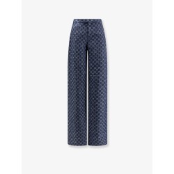 Cotton denim trousers with GG motif