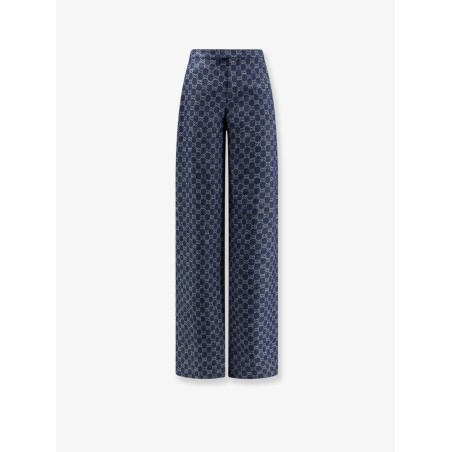 Cotton denim trousers with GG motif