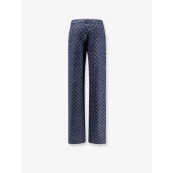 Cotton denim trousers with GG motif