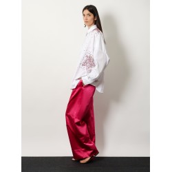 Casia cotton shirt with multicolored sequin detail