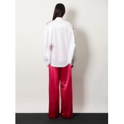 Casia cotton shirt with multicolored sequin detail