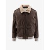 Cotton blend jacket with fur collar