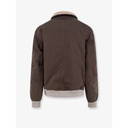 Cotton blend jacket with fur collar
