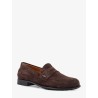 Suede loafers with side logo