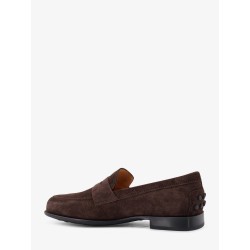 Suede loafers with side logo