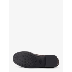 Suede loafers with side logo