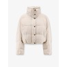 Down jacket with shearling collar