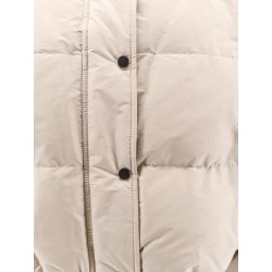 Down jacket with shearling collar