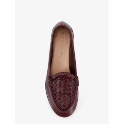 Silenzio leather loafers with Intrecciato pattern