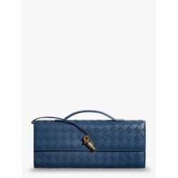 Andiamo Leather Clutch with Intrecciato Pattern