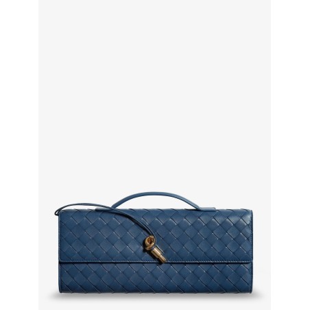 Andiamo Leather Clutch with Intrecciato Pattern