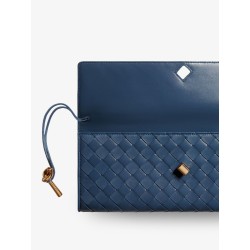 Andiamo Leather Clutch with Intrecciato Pattern