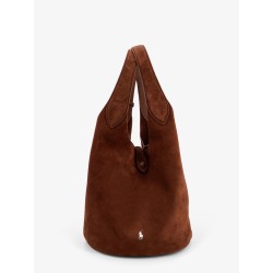 Play suede shoulder bag with contrasting logo