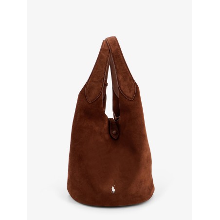 Play suede shoulder bag with contrasting logo