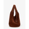 Play suede shoulder bag with contrasting logo