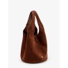 Play suede shoulder bag with contrasting logo