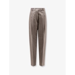 Mélange wool and viscose trousers