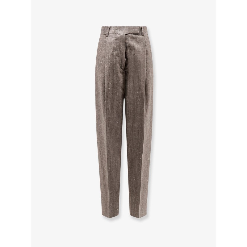 Mélange wool and viscose trousers