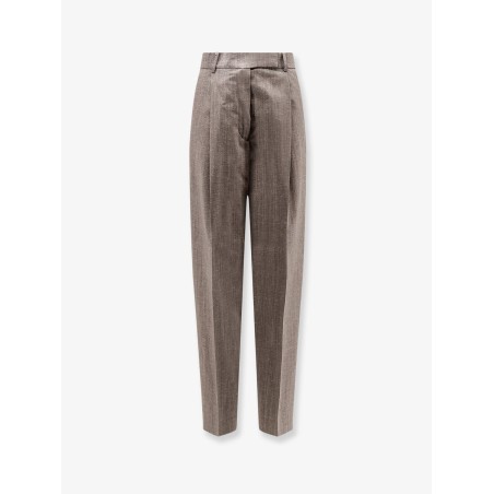 Mélange wool and viscose trousers