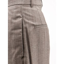 Mélange wool and viscose trousers
