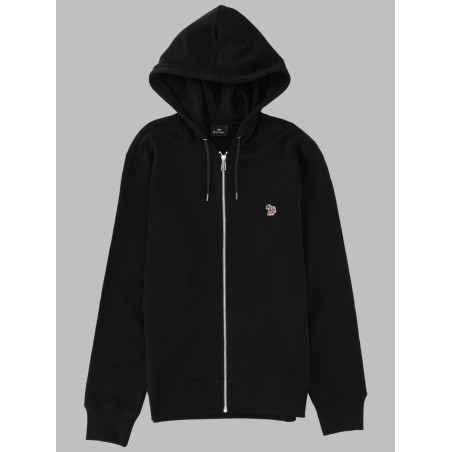 FELPA "ZEBRA" CON ZIP E CAPPUCCIO