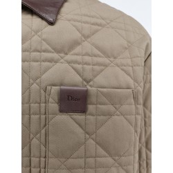 Cannage Shirt/Jacket with Dior patch and leather collar