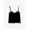 Silk top with lace profiles