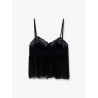 Silk top with lace profiles