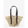 Paula's Ibiza -Braid raffia and leather shoulder bag