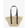 Paula's Ibiza -Braid raffia and leather shoulder bag