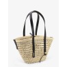 Paula's Ibiza -Braid raffia and leather shoulder bag