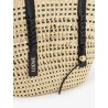 Paula's Ibiza -Braid raffia and leather shoulder bag